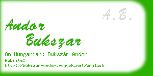 andor bukszar business card