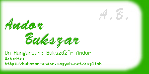 andor bukszar business card